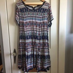 Colorful bohemian shift dress, Size L, by Torrid